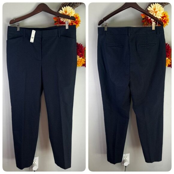 Brooks Brothers Womens Dress Pants Twill Texture Size 14 Navy Blue - Picture 1 of 10